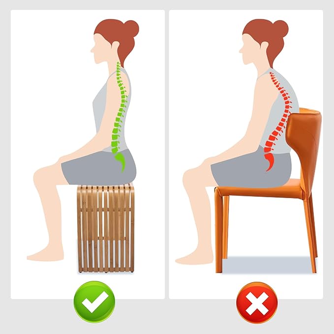 Natural Bamboo Stool, Suitable for Multiple Settings: Bathroom, Bedroom, Dining room and Living room